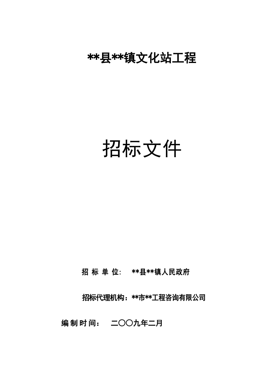 镇文化站工程招标文件_第1页