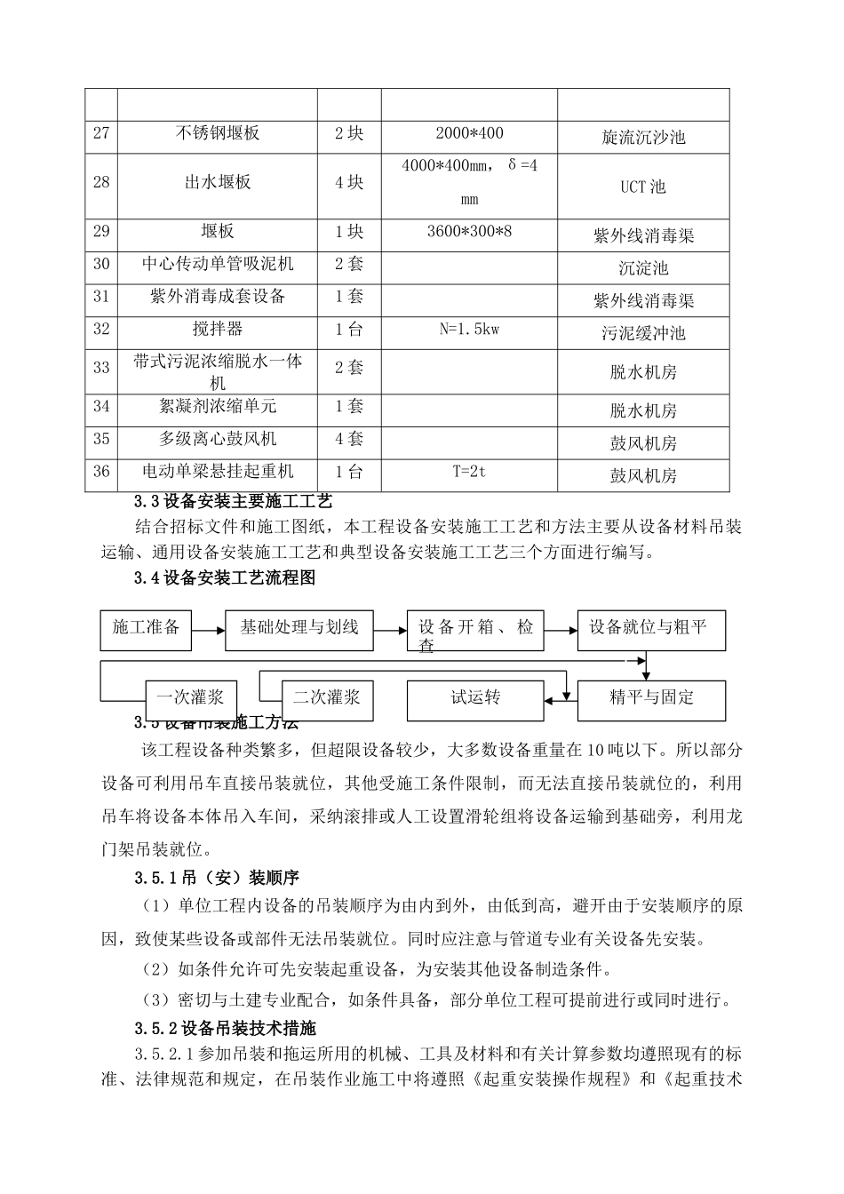 镇江市污水处理厂安装工程施工方案_第3页