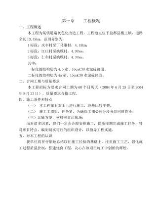 镇道路灰色化改造工程施工组织设计方案