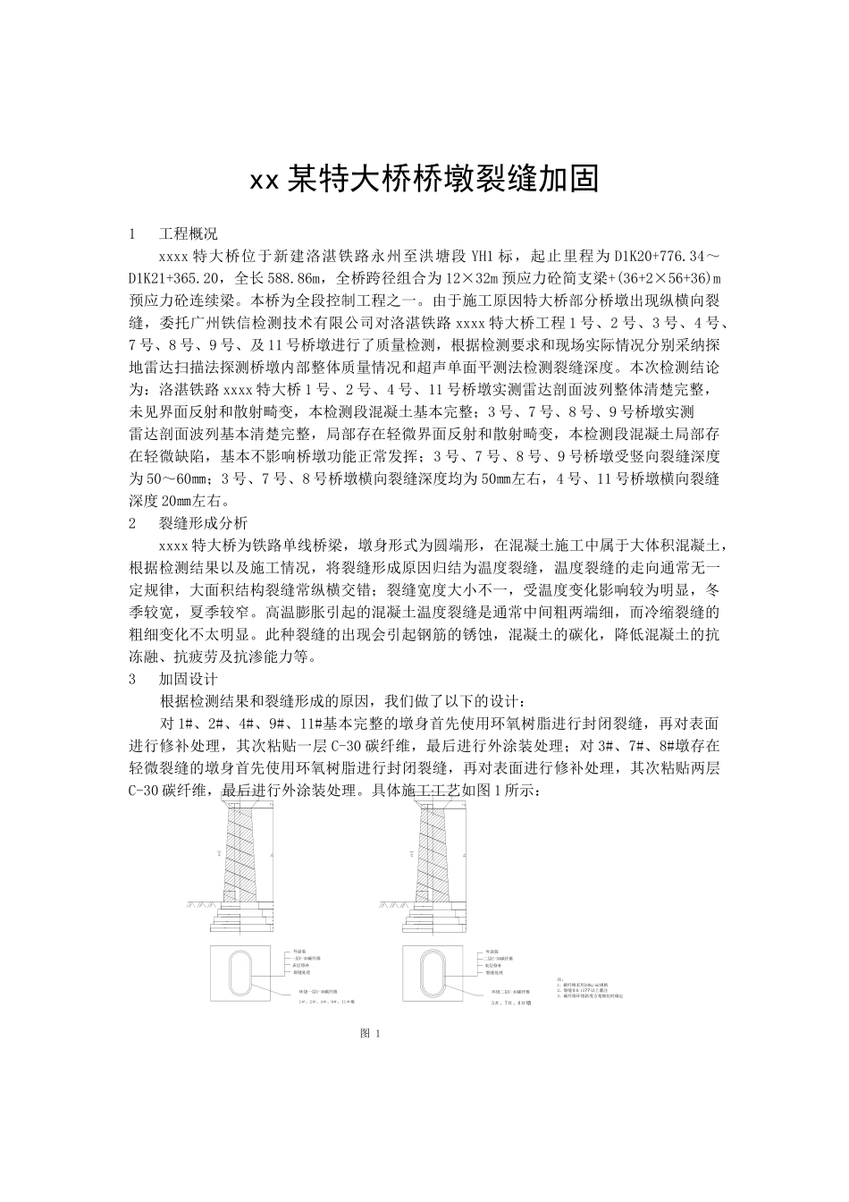 长塘某特大桥桥墩裂缝加固_第1页
