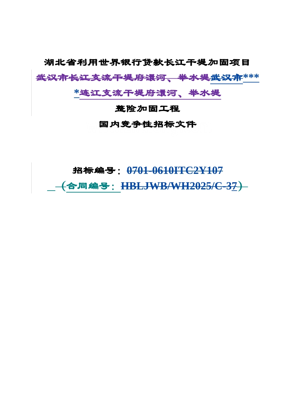 长江干堤加固项目招标文件_第1页