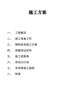 长沙某厂房钢结构施工方案