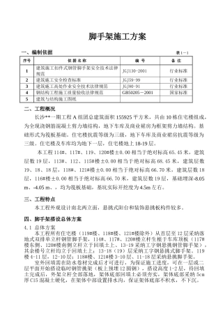 长沙某高层住宅小区悬挑脚手架施工方案