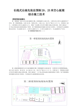 长线式台座先张法预制2025米空心板梁综合施工技术