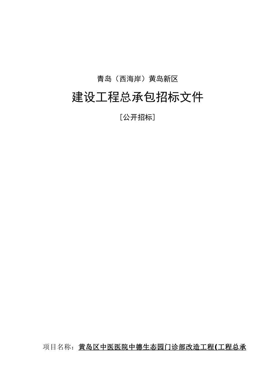 门诊部改造项目施工招标文件_第1页