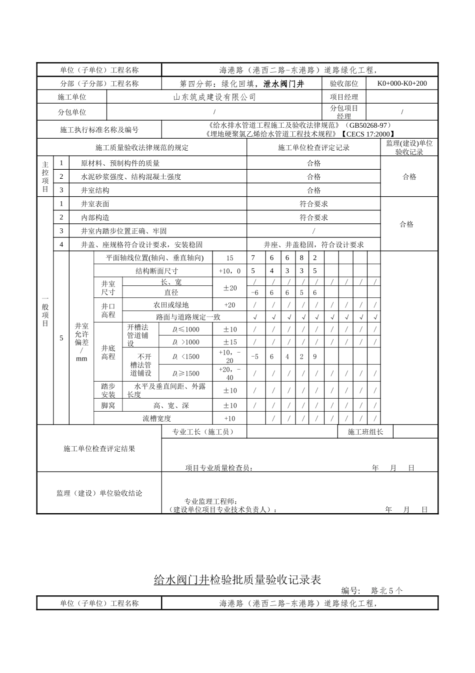 阀门井检验批质量验收记录表_第3页