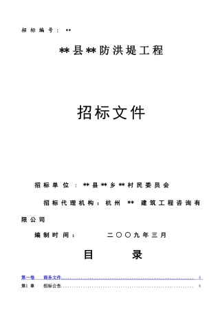 防洪堤工程招标文件