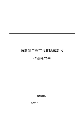 防渗漏工程可视化隐蔽验收作业指导书