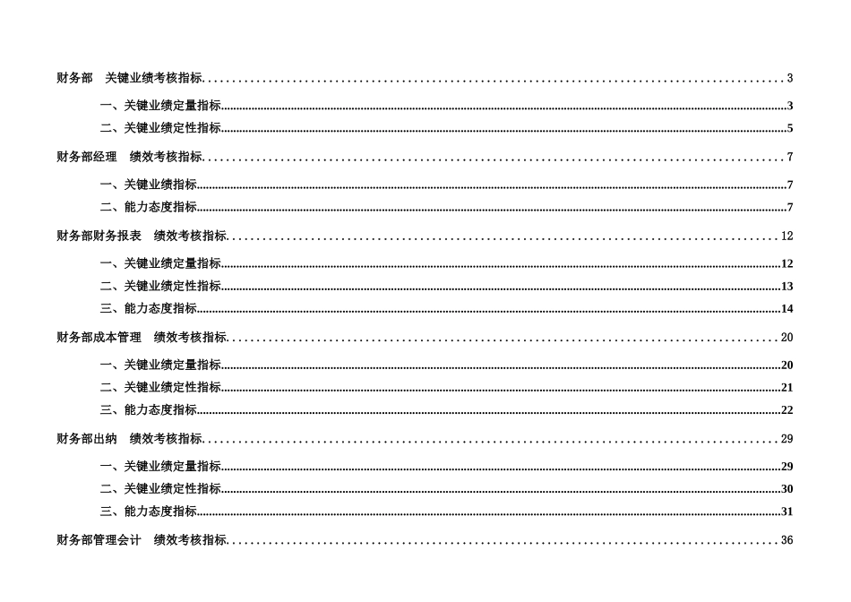 阳光100总部财务部部门及各岗位KPI指标_第1页