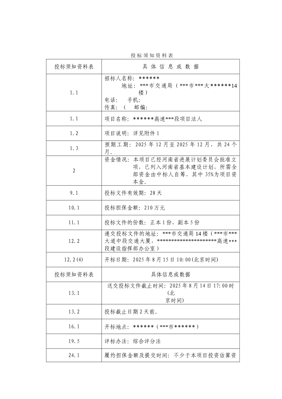 阿深高速某段招项目业主的招标文件_第3页