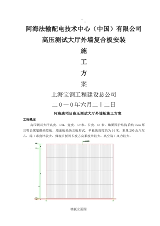 阿海法输配电外墙板吊装施工方案