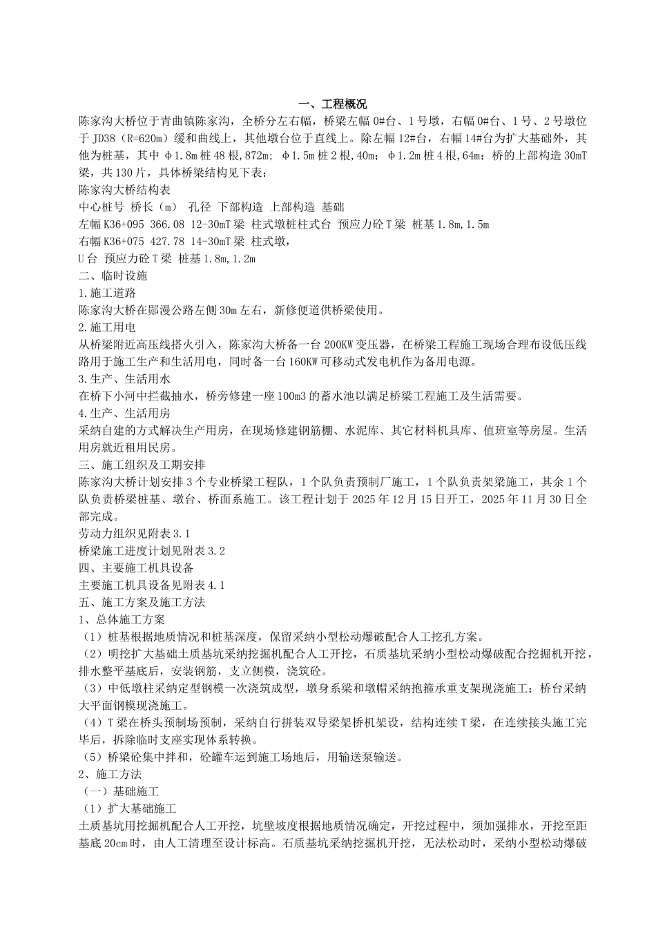 陈家沟桥梁施工组织设计方案_第1页