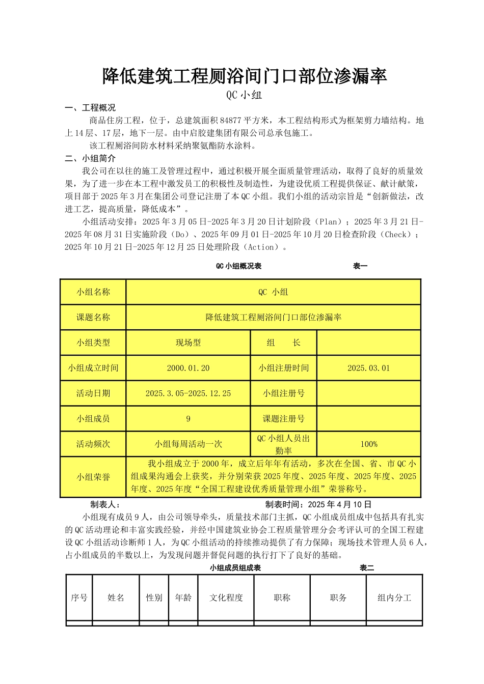降低建筑工程厕浴间门口部位渗漏率汇报_第3页