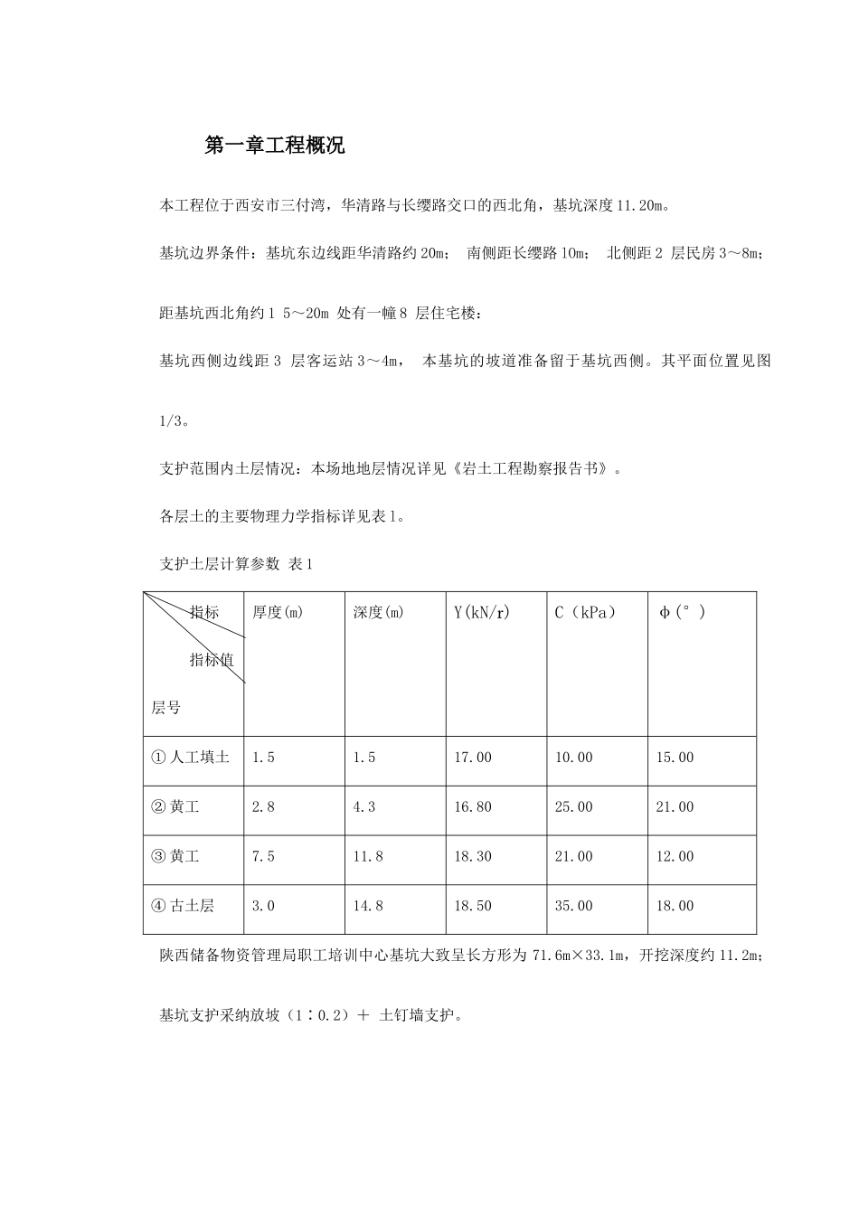 陕西物资储备管理局职工培训中心降水及基坑支护施工方案_第2页