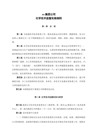 集团公司化学技术监督实施细则