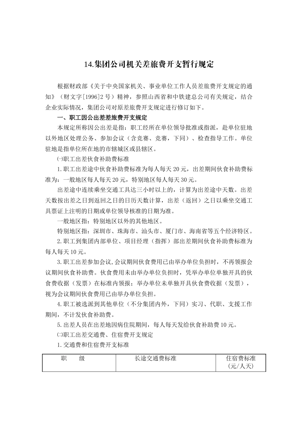 集团公司机关差旅费开支暂行规定_第1页