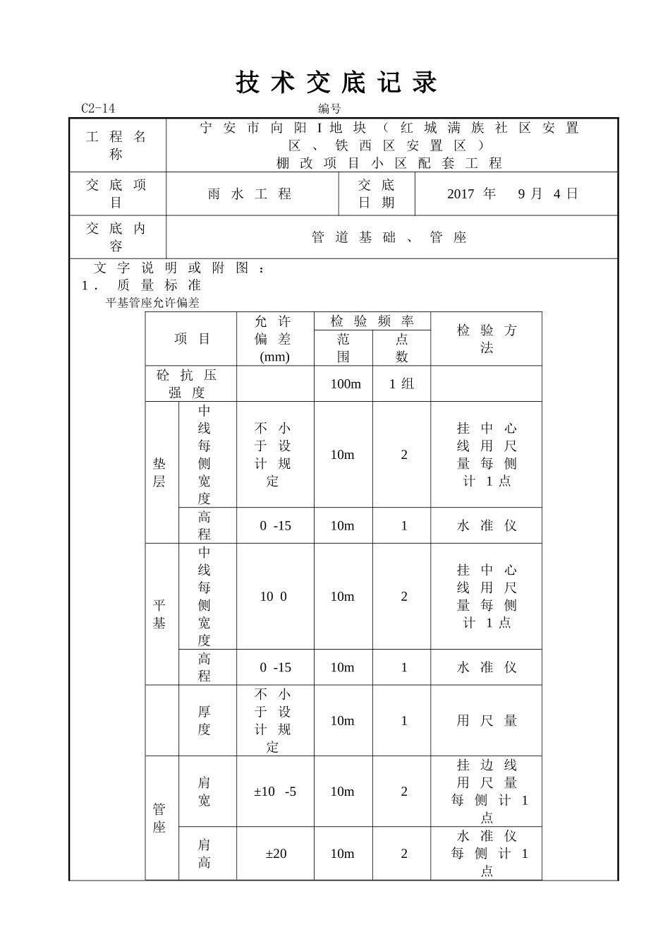 雨水工程技术交底记录_第1页