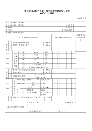 雨水管道及配件安装工程