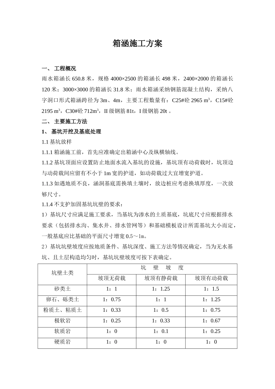 雨水箱涵施工方案_第1页