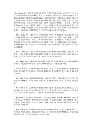 音频不同频率对人耳的听觉的影响