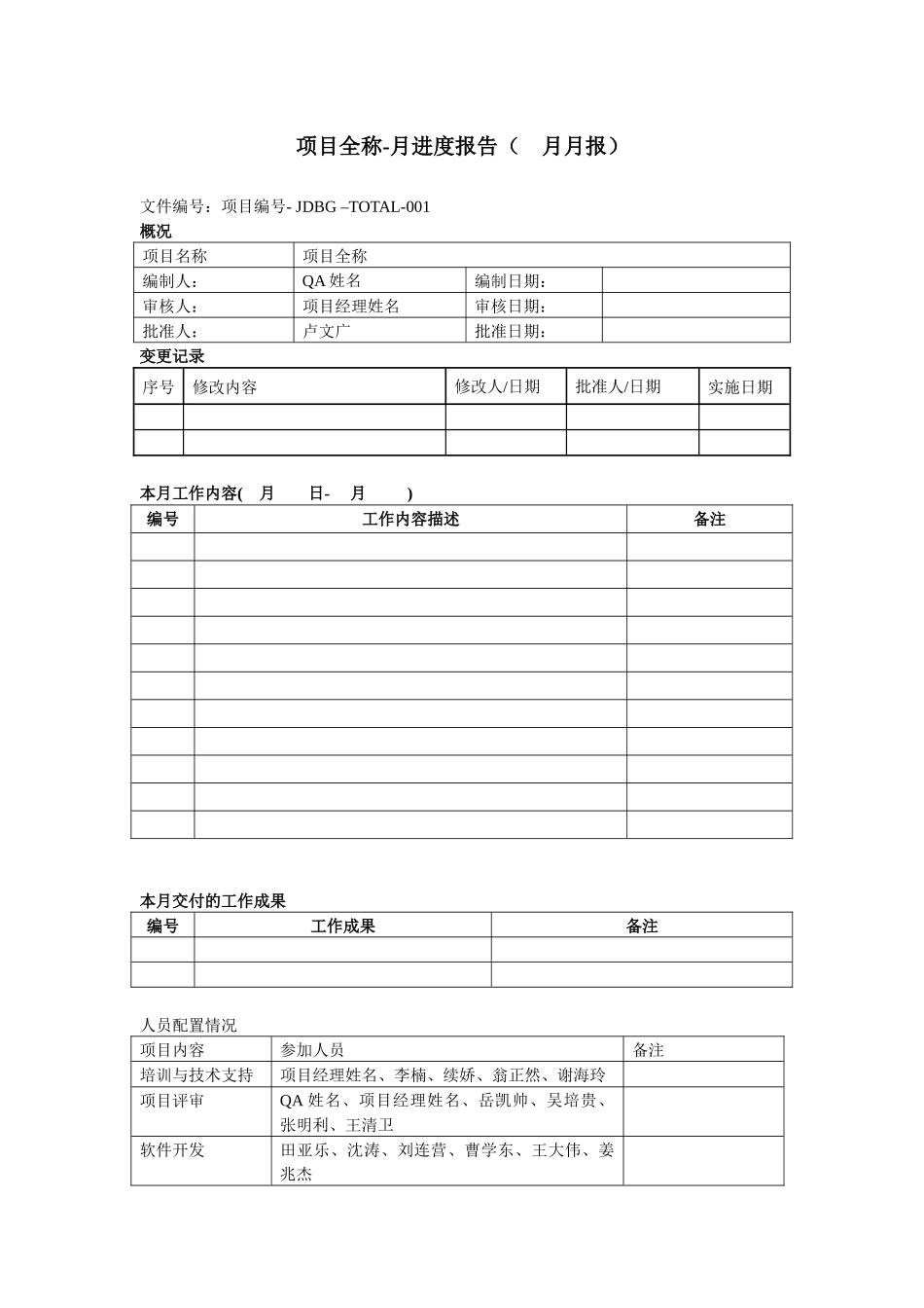 项目-试运行月报模板_第1页