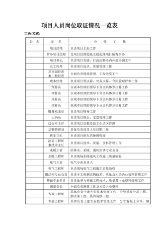 项目人员取证统计表