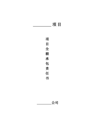 项目全额承包责任书