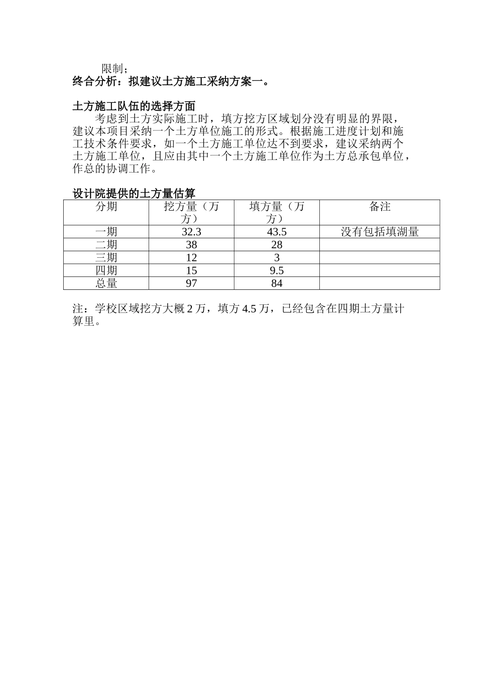项目关于土方施工方案的对比分析案例_第2页