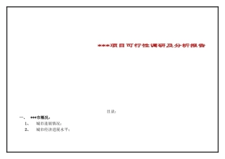 项目可行性调研及分析报告