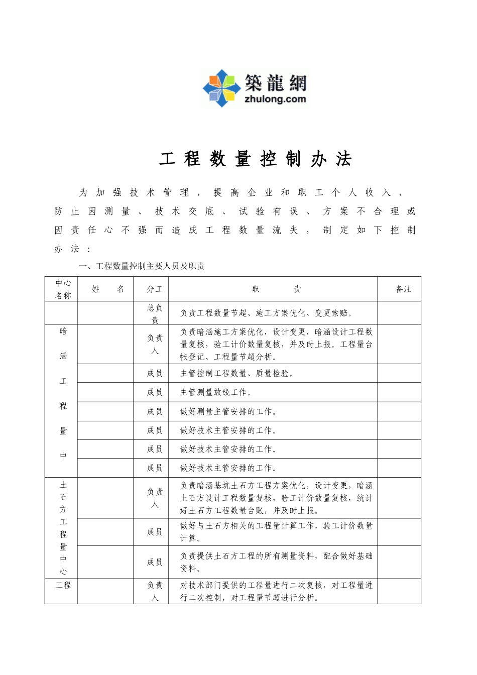 项目工程数量控制管理办法_第1页