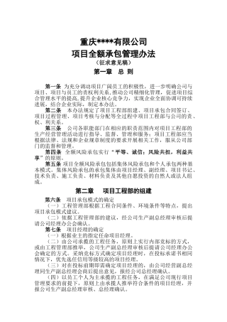 项目承包管理办法
