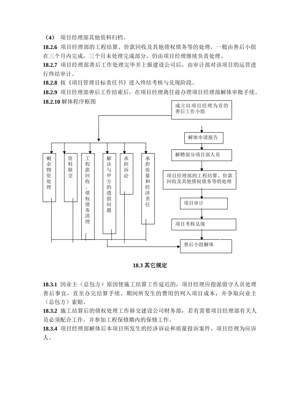 项目经理部解体管理办法_第2页