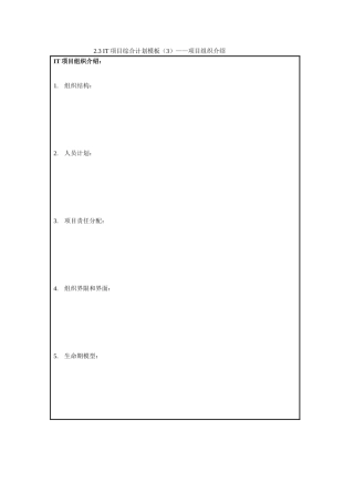 项目综合计划模板——项目组织介绍