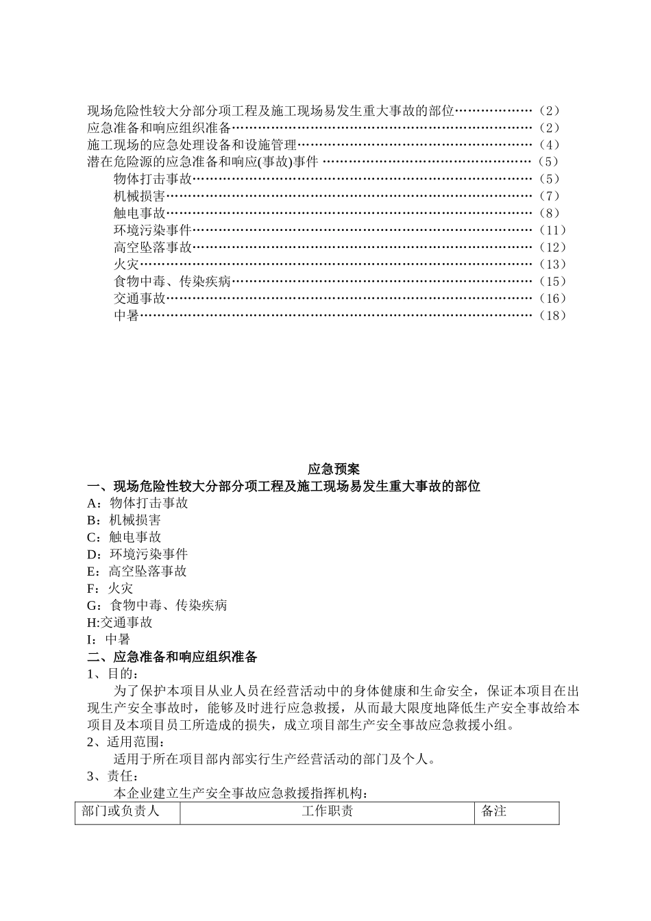 项目部常用应急预案_第2页