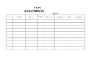 顾客指定货源控制清单