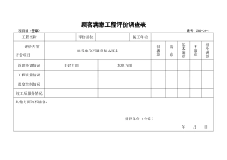 顾客满意工程调查表