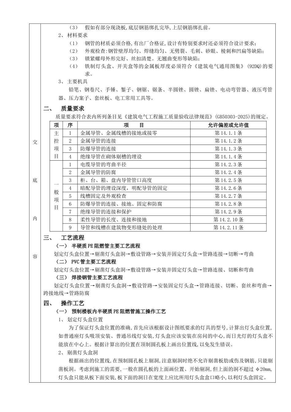预制楼板内管路敷设工程技术交底_第2页