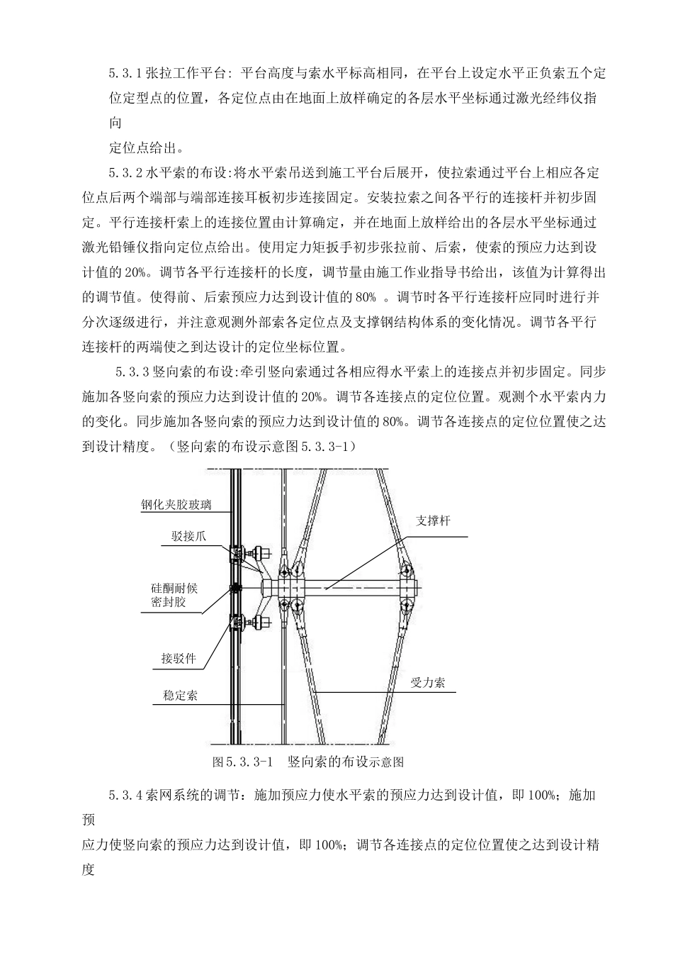 预应力索桁架点支式玻璃幕墙施工工法_第3页