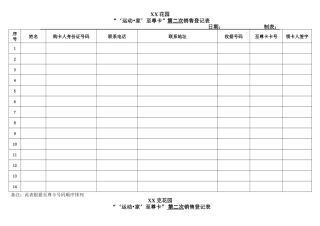 领卡认购登记表