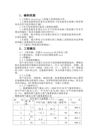 风力发电工程监理大纲