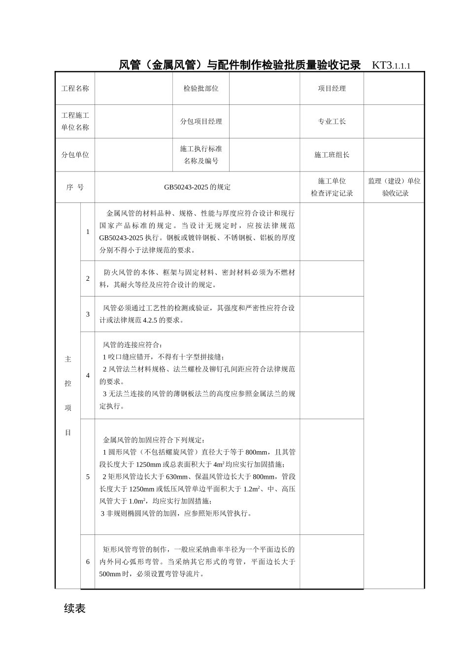 风管与配件制作检验批质量验收_第1页