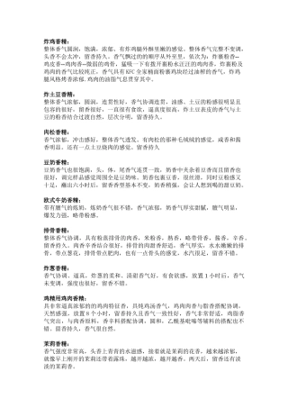 香精经典评价描述
