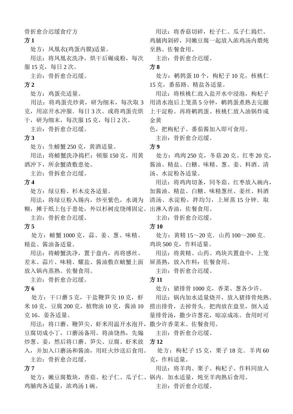 骨折愈合迟缓食疗方_第1页