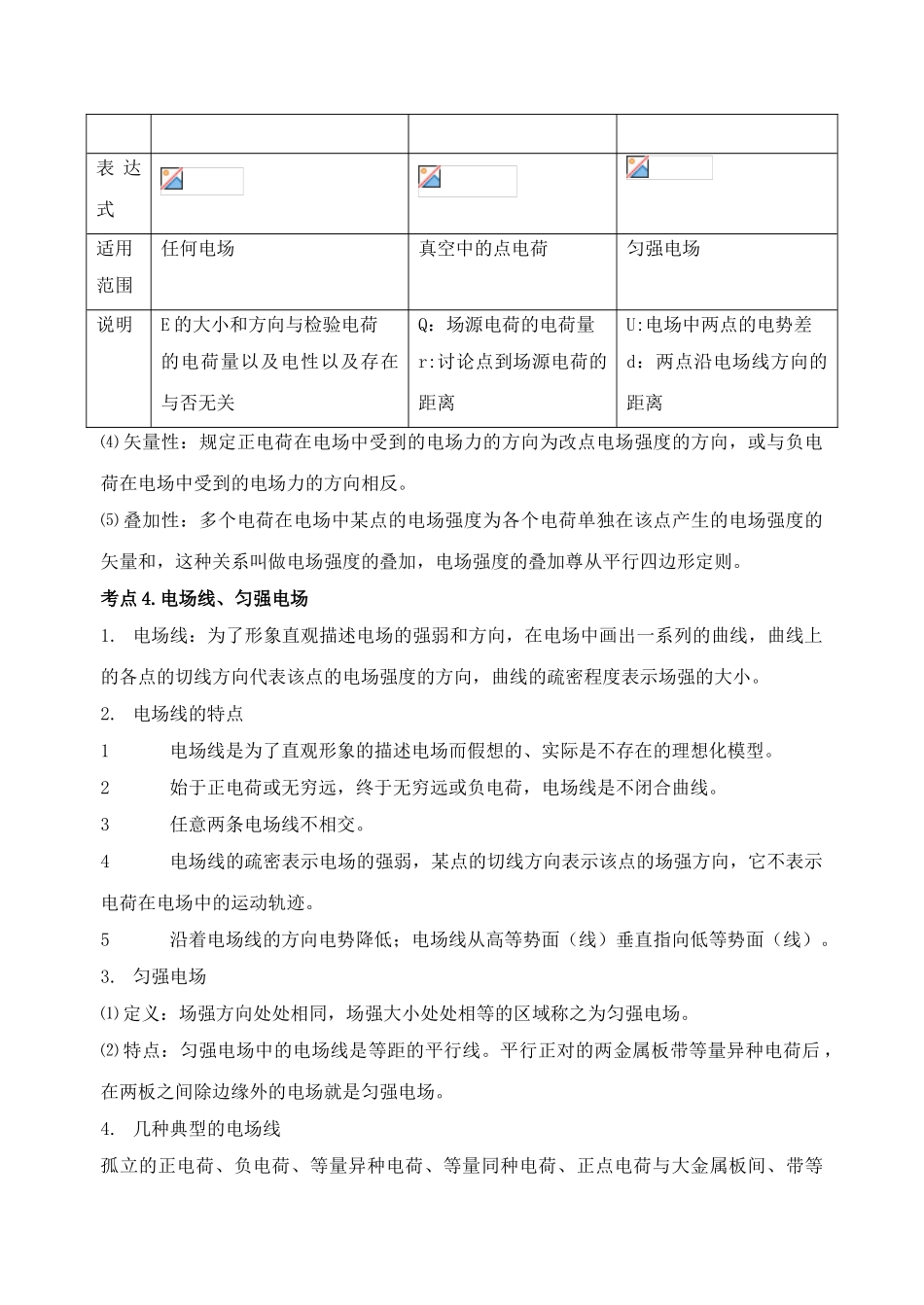 高二物理选修三各章知识点_第2页