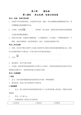 高二物理选修三各章知识点
