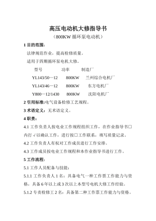 高压电动机大修指导书