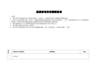 高层住宅交付细部标准