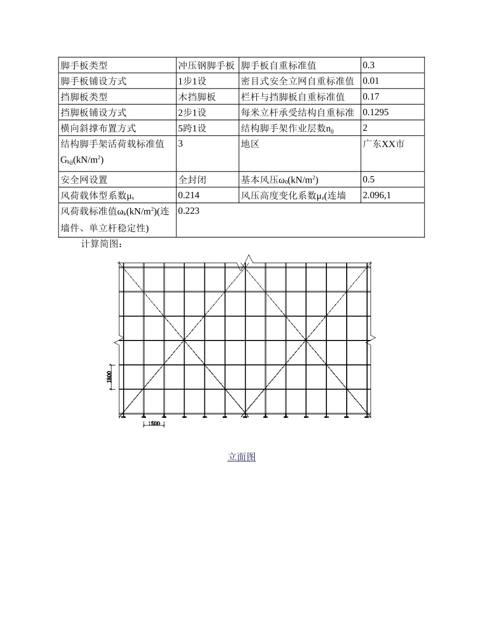 高层住宅楼工程型钢悬挑脚手架计算书_第2页