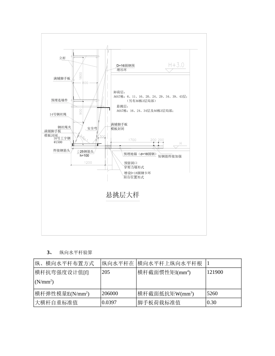 高层住宅楼工程型钢悬挑脚手架计算书_第3页