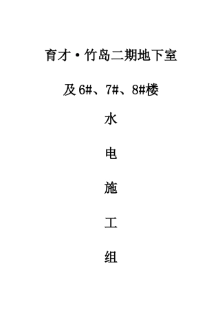 高层工程的水电施工组织设计p